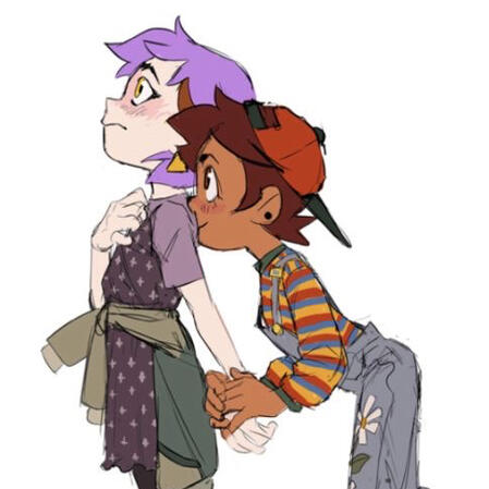 a drawing by dana terrace of luz and amity together